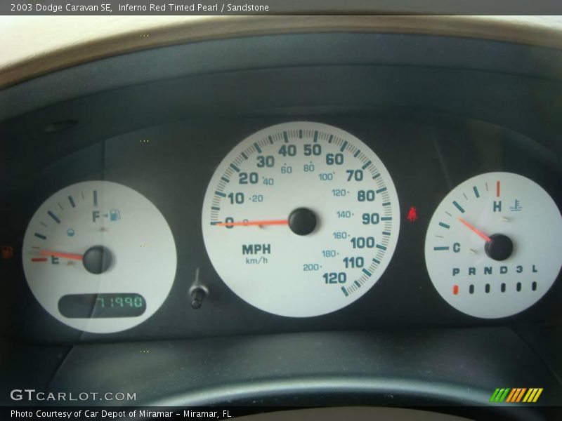 Inferno Red Tinted Pearl / Sandstone 2003 Dodge Caravan SE