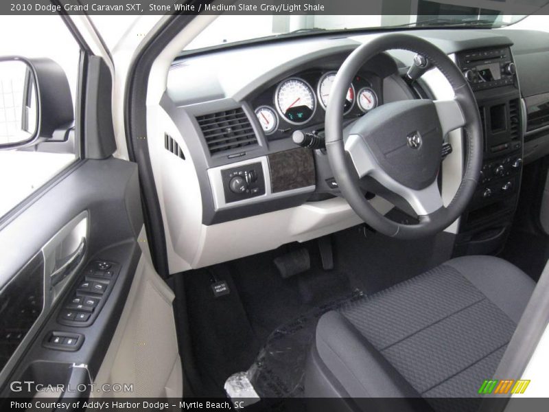 Stone White / Medium Slate Gray/Light Shale 2010 Dodge Grand Caravan SXT