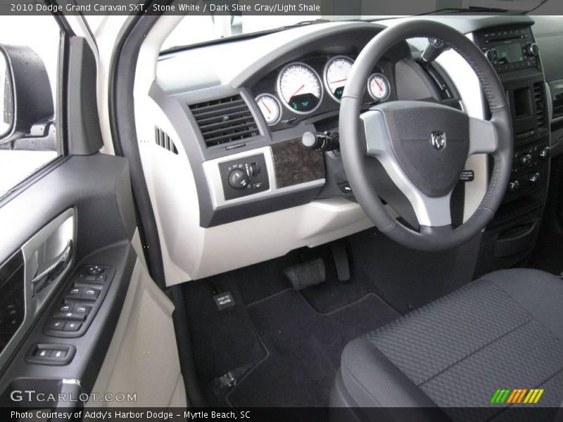Stone White / Dark Slate Gray/Light Shale 2010 Dodge Grand Caravan SXT