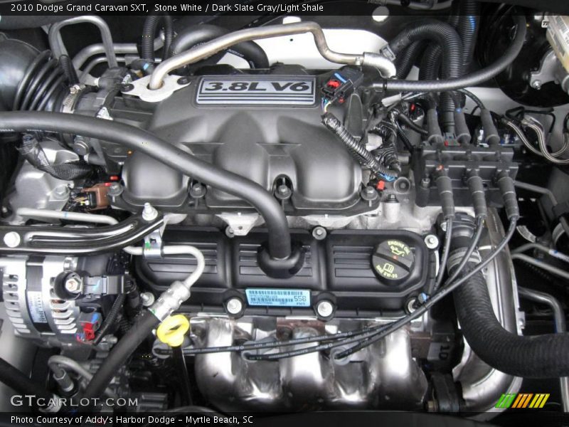 Stone White / Dark Slate Gray/Light Shale 2010 Dodge Grand Caravan SXT
