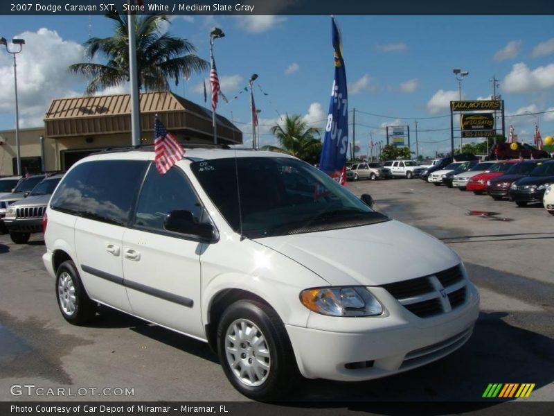 Stone White / Medium Slate Gray 2007 Dodge Caravan SXT