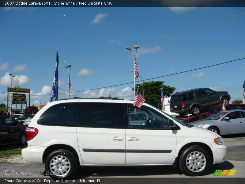 Stone White / Medium Slate Gray 2007 Dodge Caravan SXT