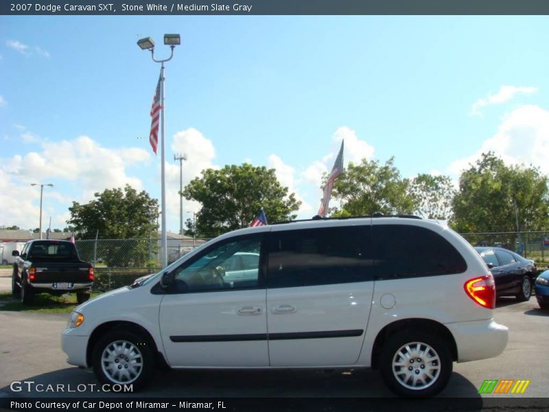Stone White / Medium Slate Gray 2007 Dodge Caravan SXT