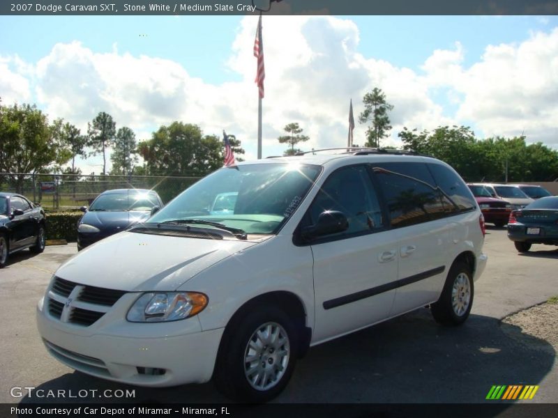 Stone White / Medium Slate Gray 2007 Dodge Caravan SXT