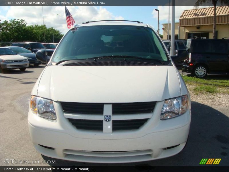 Stone White / Medium Slate Gray 2007 Dodge Caravan SXT