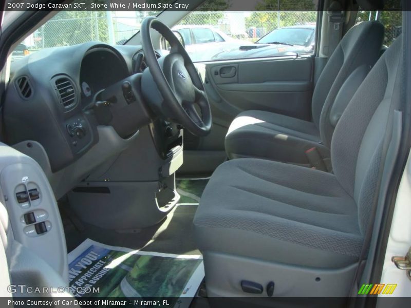 Stone White / Medium Slate Gray 2007 Dodge Caravan SXT