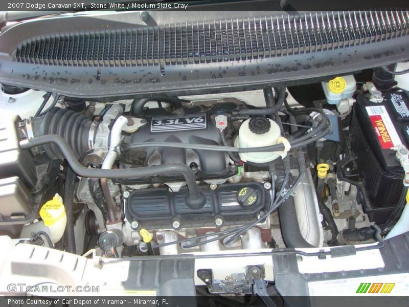Stone White / Medium Slate Gray 2007 Dodge Caravan SXT