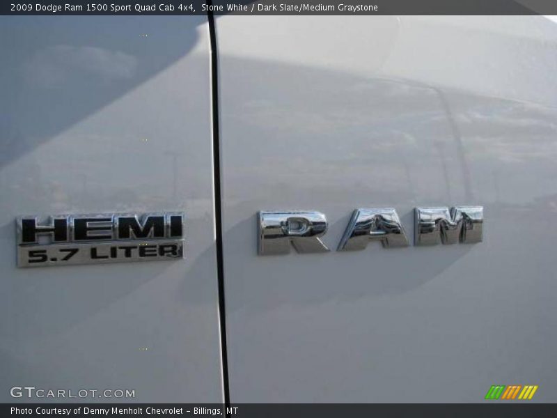 Stone White / Dark Slate/Medium Graystone 2009 Dodge Ram 1500 Sport Quad Cab 4x4