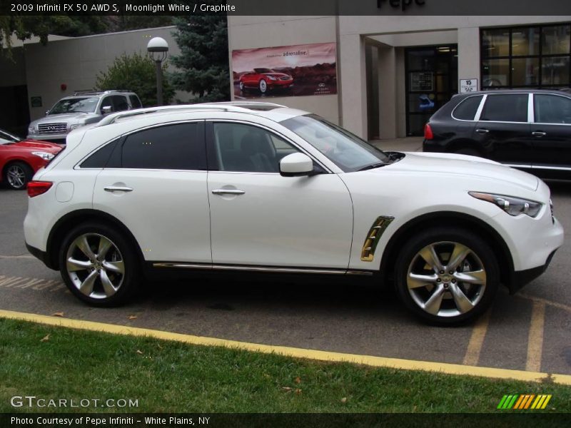 Moonlight White / Graphite 2009 Infiniti FX 50 AWD S