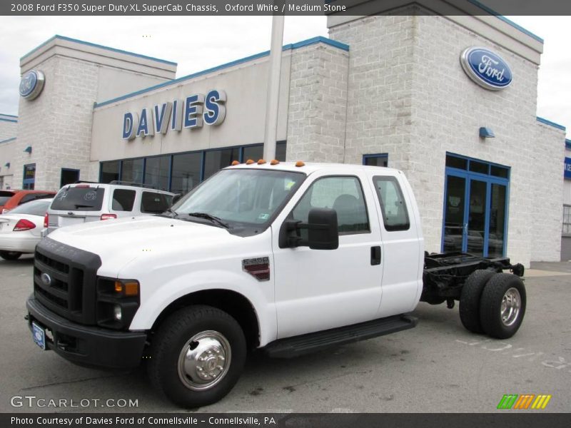 Oxford White / Medium Stone 2008 Ford F350 Super Duty XL SuperCab Chassis