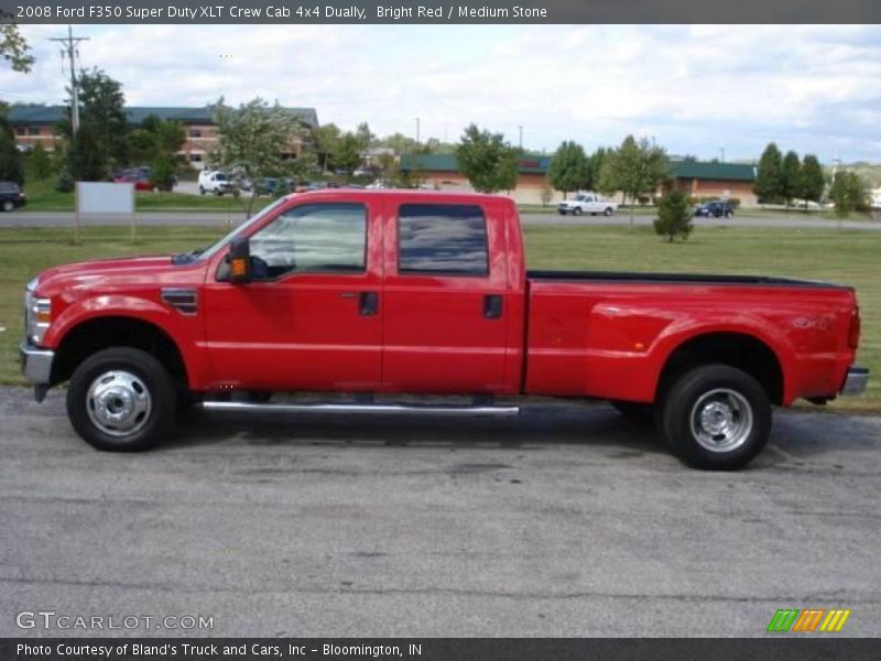 Bright Red / Medium Stone 2008 Ford F350 Super Duty XLT Crew Cab 4x4 Dually