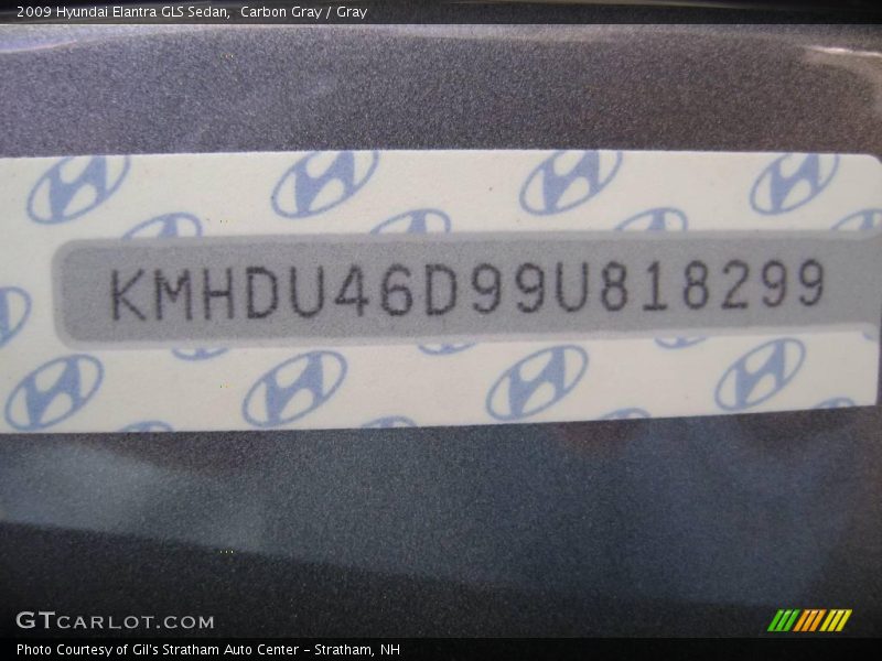 Carbon Gray / Gray 2009 Hyundai Elantra GLS Sedan