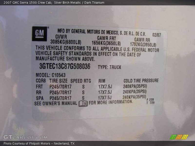 Silver Birch Metallic / Dark Titanium 2007 GMC Sierra 1500 Crew Cab