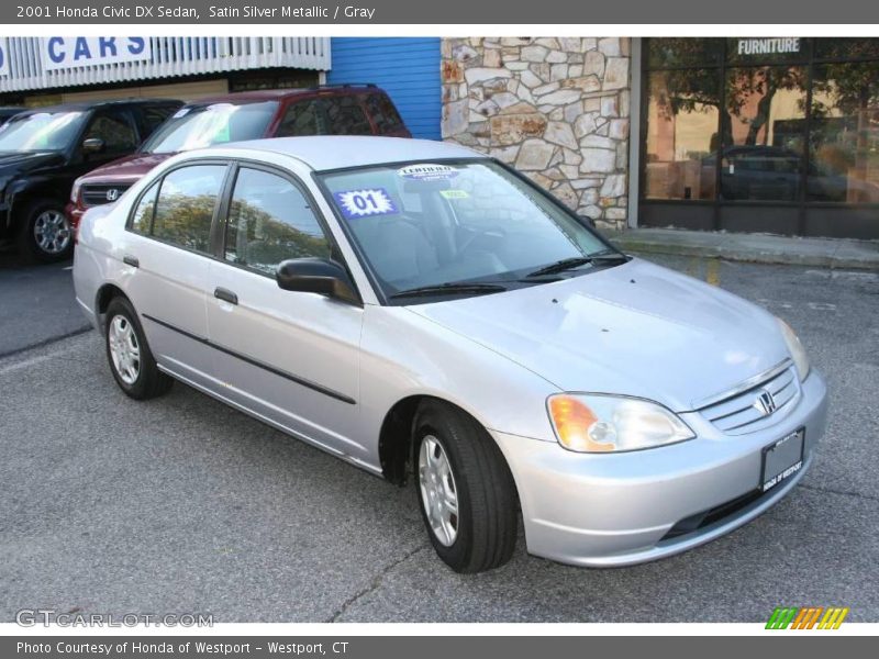 Satin Silver Metallic / Gray 2001 Honda Civic DX Sedan