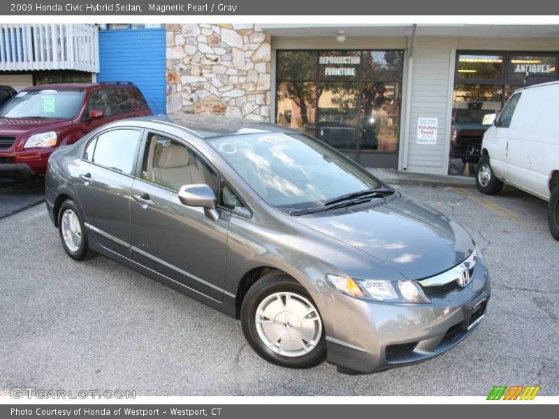 Magnetic Pearl / Gray 2009 Honda Civic Hybrid Sedan