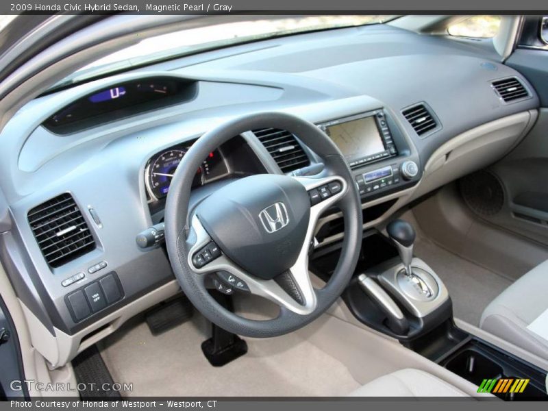 Magnetic Pearl / Gray 2009 Honda Civic Hybrid Sedan