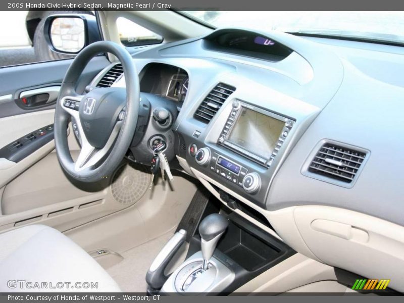 Magnetic Pearl / Gray 2009 Honda Civic Hybrid Sedan