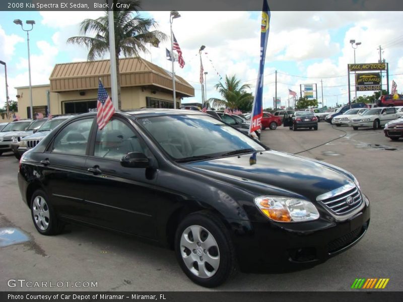 Black / Gray 2008 Kia Spectra EX Sedan