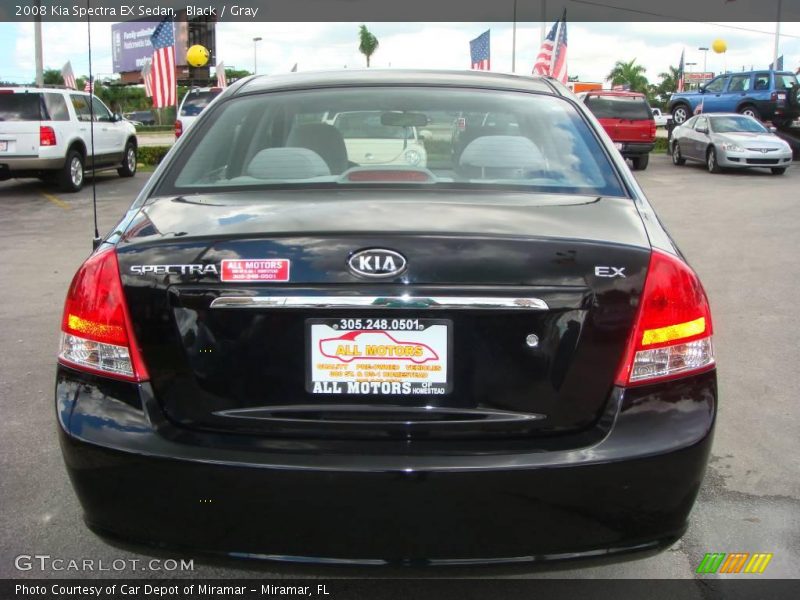 Black / Gray 2008 Kia Spectra EX Sedan