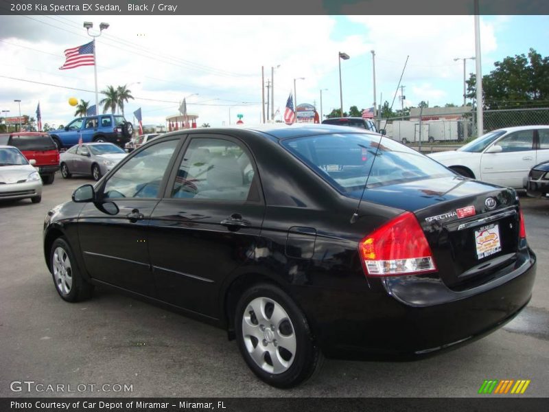 Black / Gray 2008 Kia Spectra EX Sedan