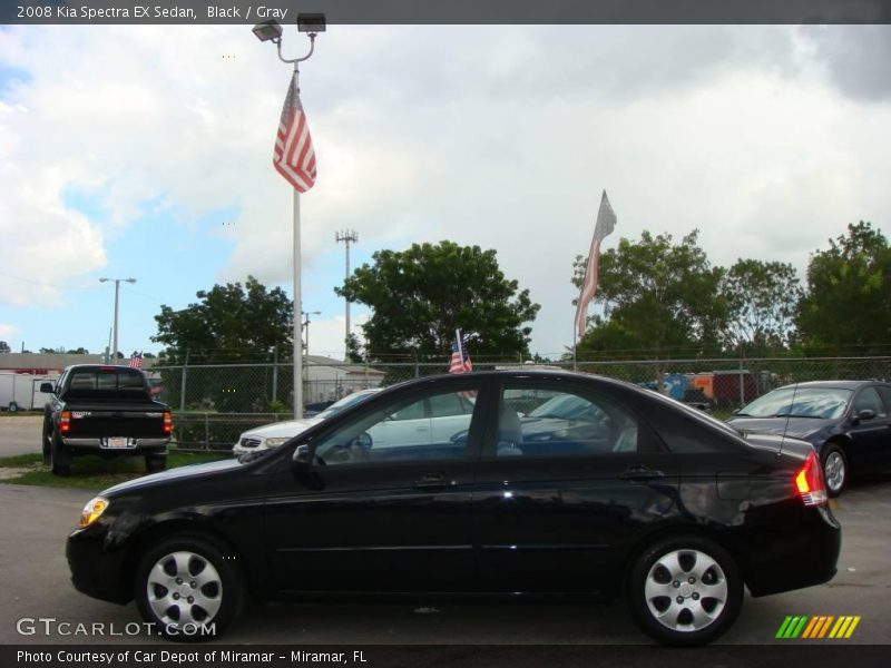 Black / Gray 2008 Kia Spectra EX Sedan