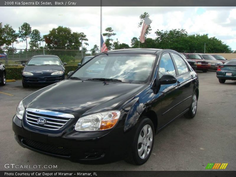Black / Gray 2008 Kia Spectra EX Sedan