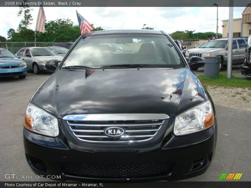 Black / Gray 2008 Kia Spectra EX Sedan