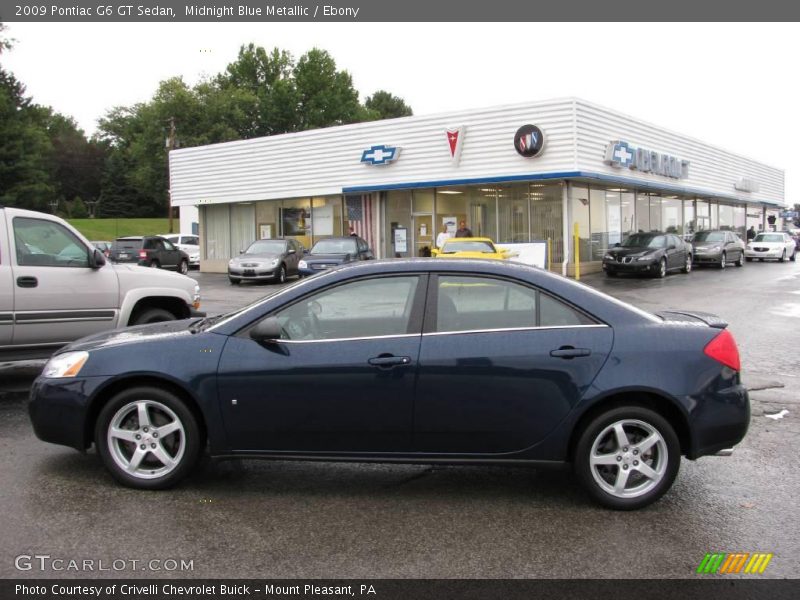 Midnight Blue Metallic / Ebony 2009 Pontiac G6 GT Sedan