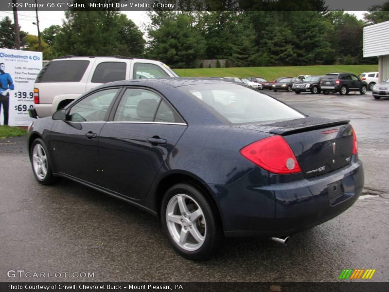 Midnight Blue Metallic / Ebony 2009 Pontiac G6 GT Sedan