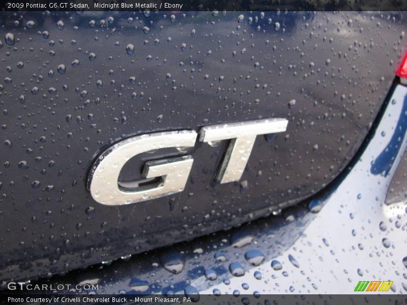 Midnight Blue Metallic / Ebony 2009 Pontiac G6 GT Sedan