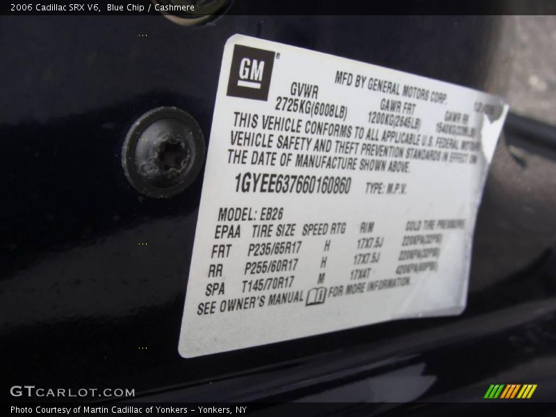 Blue Chip / Cashmere 2006 Cadillac SRX V6