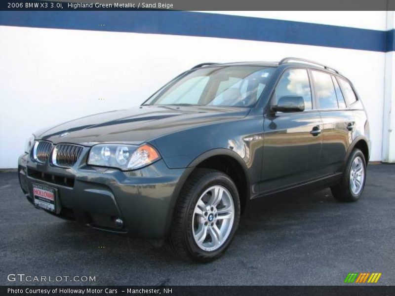 Highland Green Metallic / Sand Beige 2006 BMW X3 3.0i