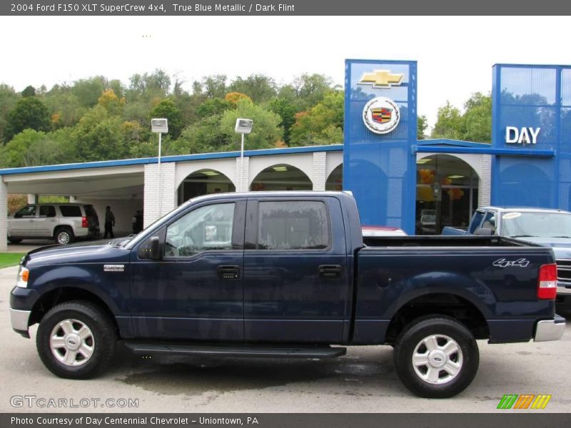 True Blue Metallic / Dark Flint 2004 Ford F150 XLT SuperCrew 4x4