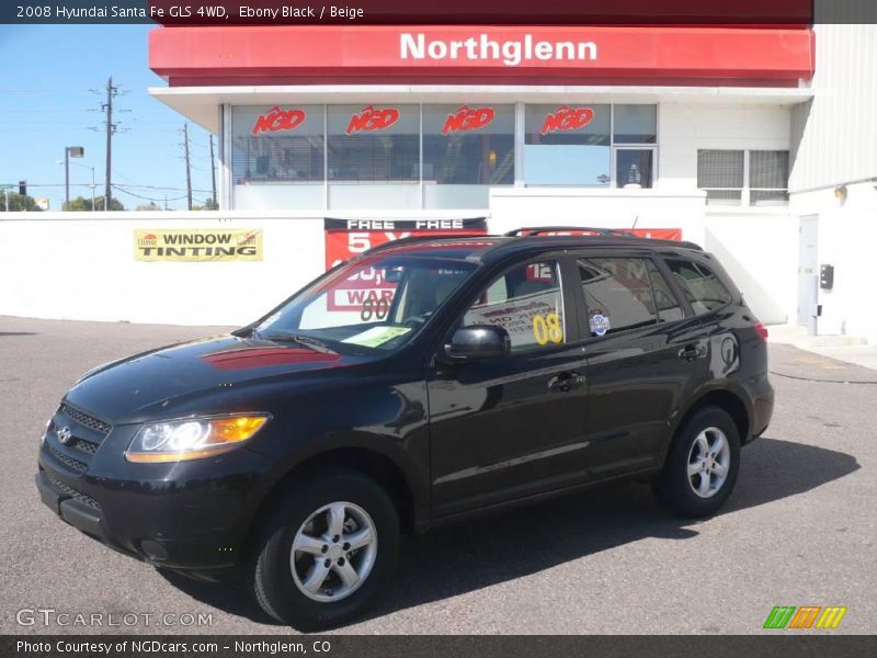Ebony Black / Beige 2008 Hyundai Santa Fe GLS 4WD