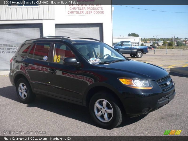 Ebony Black / Beige 2008 Hyundai Santa Fe GLS 4WD