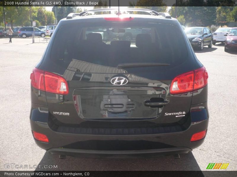 Ebony Black / Beige 2008 Hyundai Santa Fe GLS 4WD