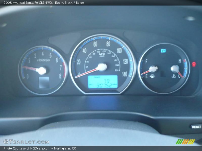 Ebony Black / Beige 2008 Hyundai Santa Fe GLS 4WD