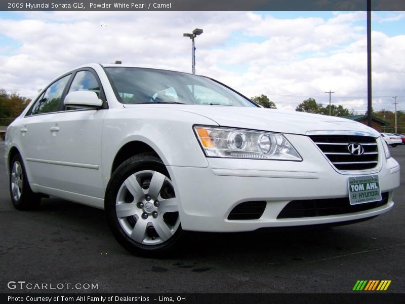 Powder White Pearl / Camel 2009 Hyundai Sonata GLS