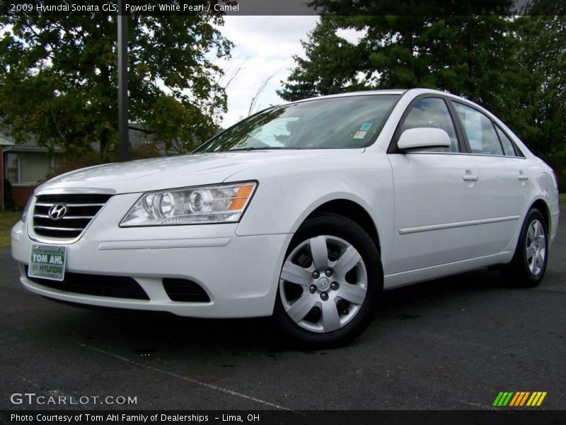 Powder White Pearl / Camel 2009 Hyundai Sonata GLS