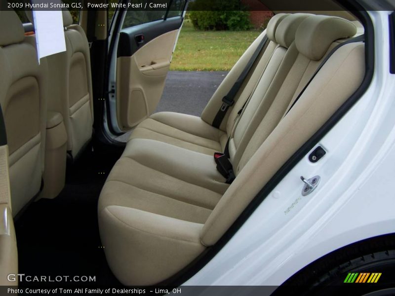 Powder White Pearl / Camel 2009 Hyundai Sonata GLS