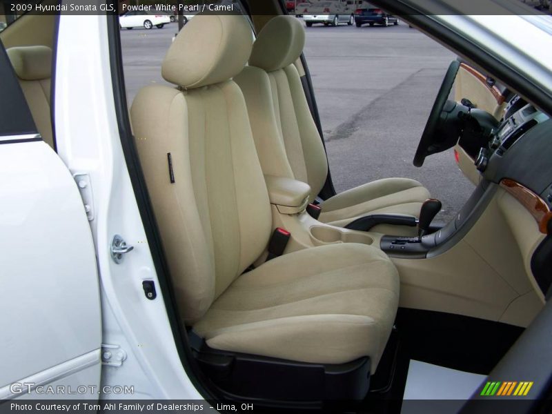 Powder White Pearl / Camel 2009 Hyundai Sonata GLS