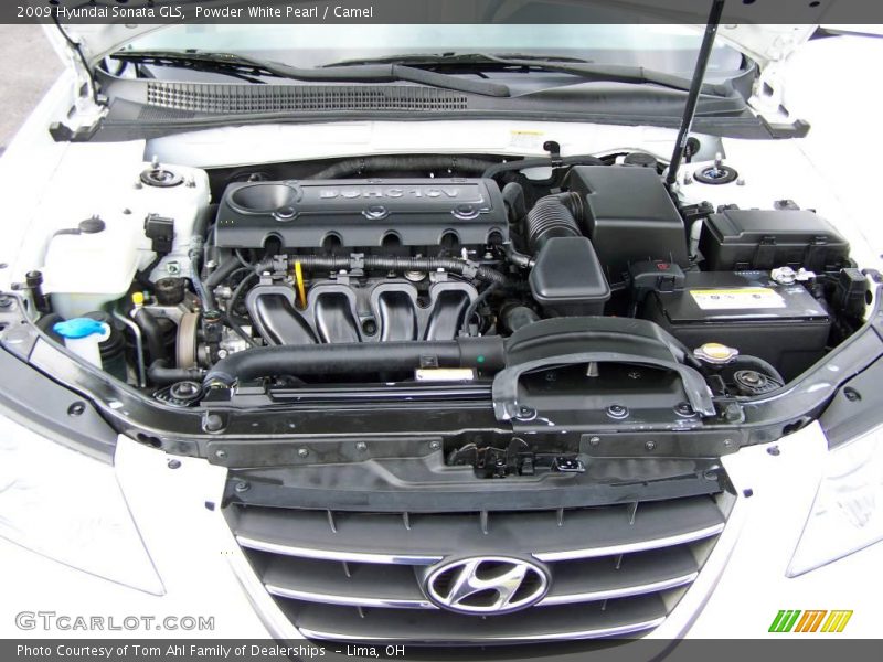 Powder White Pearl / Camel 2009 Hyundai Sonata GLS