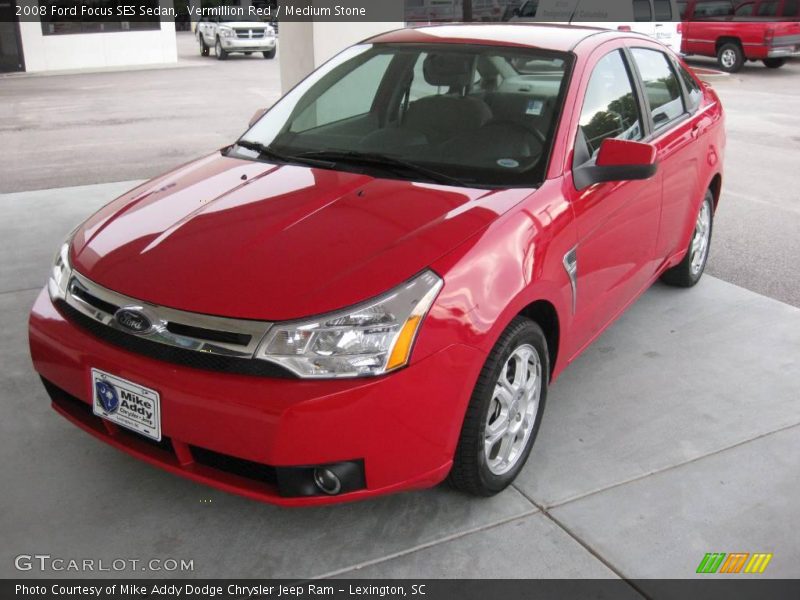 Vermillion Red / Medium Stone 2008 Ford Focus SES Sedan