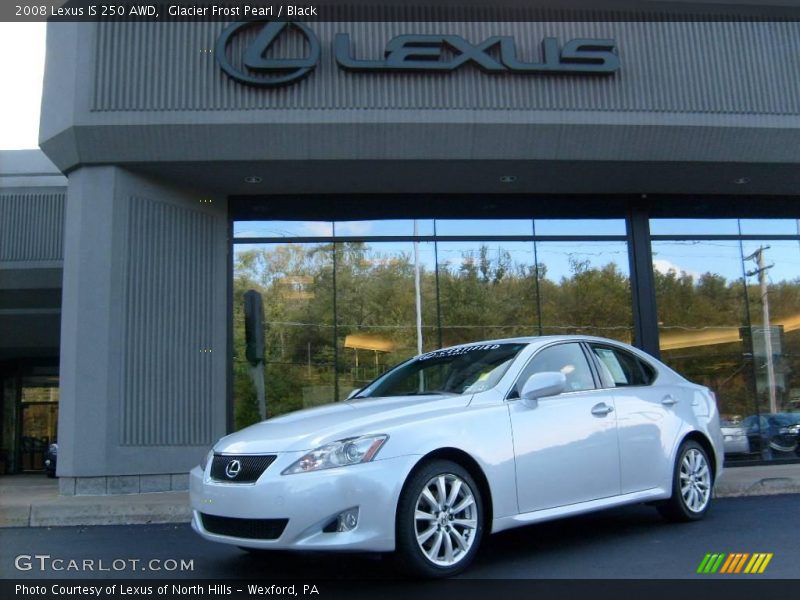 Glacier Frost Pearl / Black 2008 Lexus IS 250 AWD