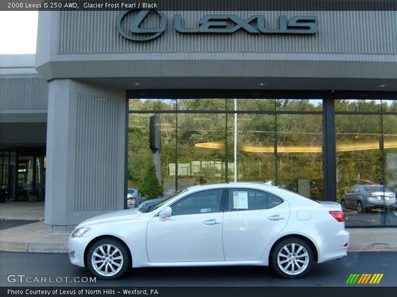 Glacier Frost Pearl / Black 2008 Lexus IS 250 AWD