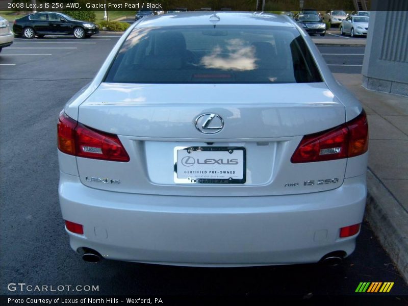 Glacier Frost Pearl / Black 2008 Lexus IS 250 AWD