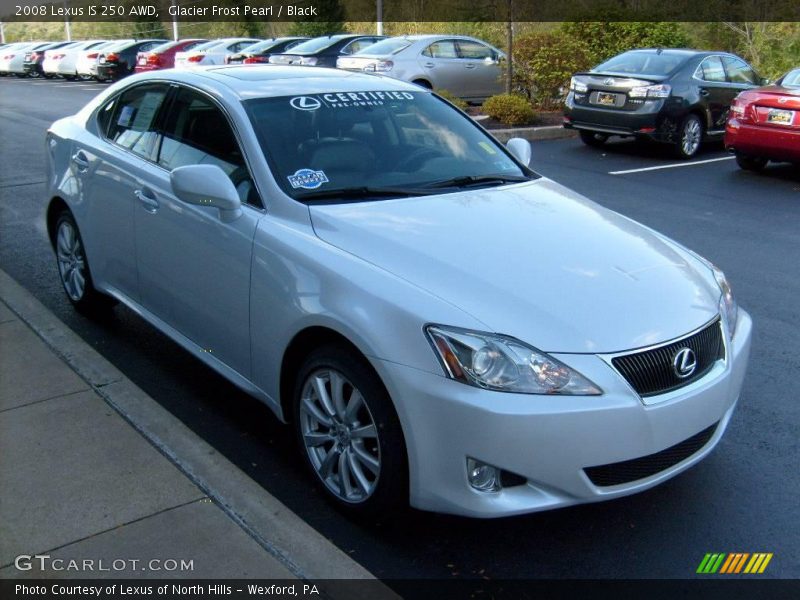 Glacier Frost Pearl / Black 2008 Lexus IS 250 AWD