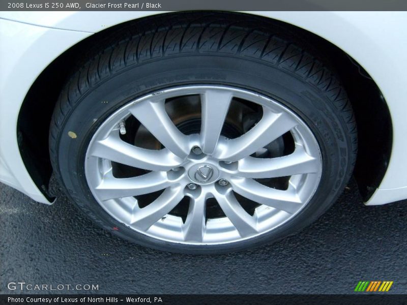 Glacier Frost Pearl / Black 2008 Lexus IS 250 AWD