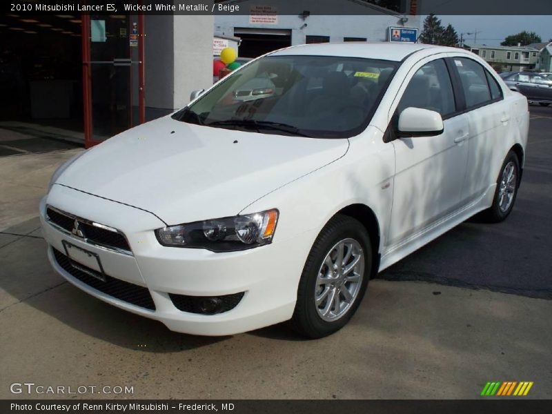 Wicked White Metallic / Beige 2010 Mitsubishi Lancer ES