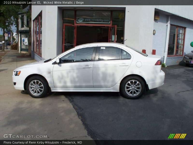 Wicked White Metallic / Beige 2010 Mitsubishi Lancer ES